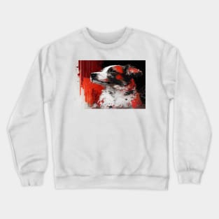 Abstract Splash Painting Of A Dog In Black And Red Colours Crewneck Sweatshirt